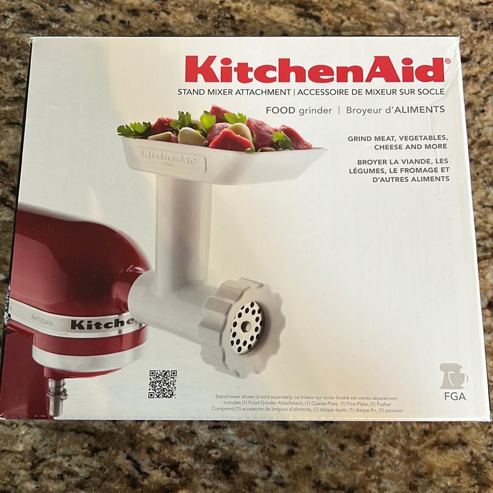 KitchenAid food grinder stand mixer attachment never used